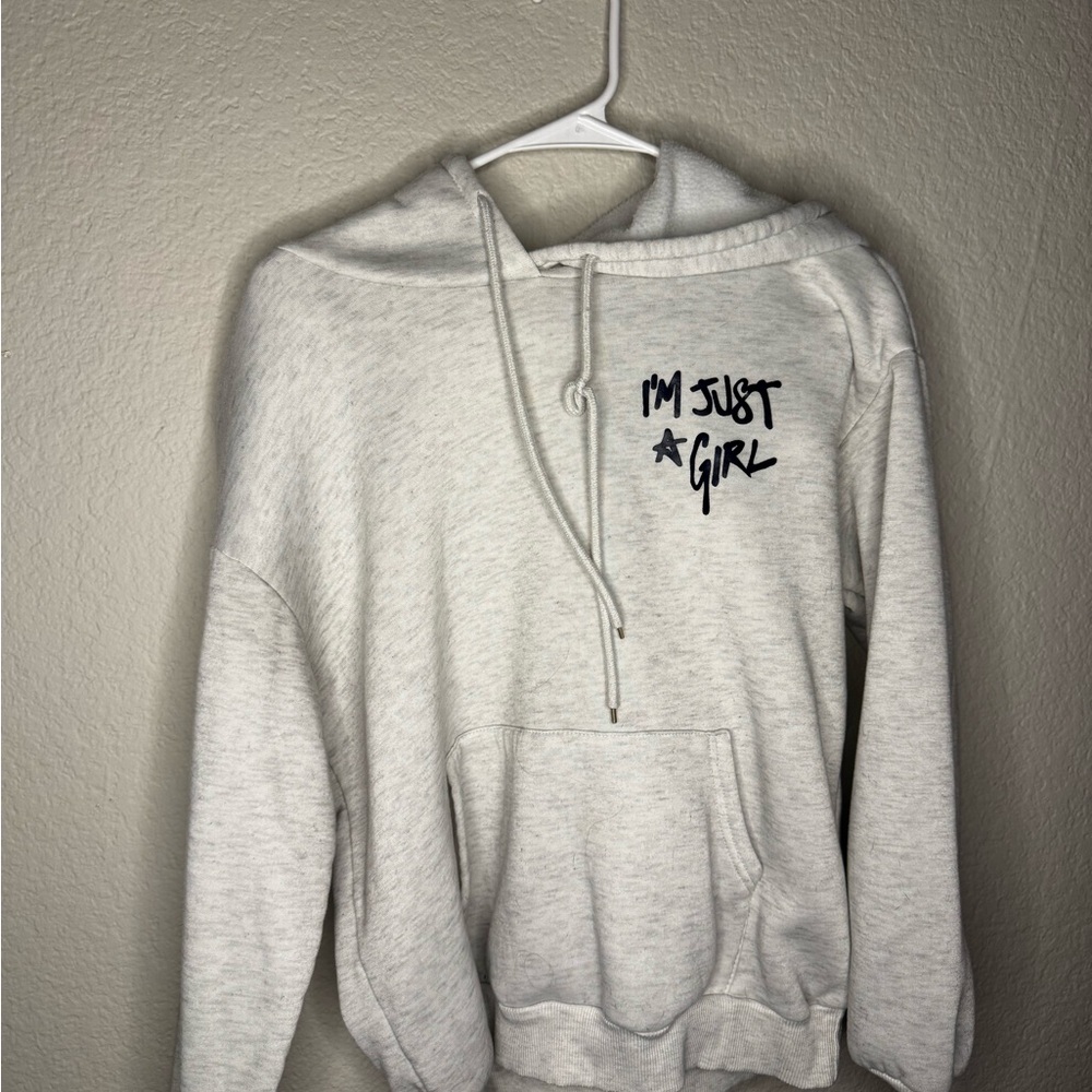 Gray Hoodie with Graphic Text